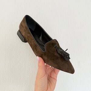 Lorenzo Mari Elegant Brown Suede Loafers with Tassel IT 36